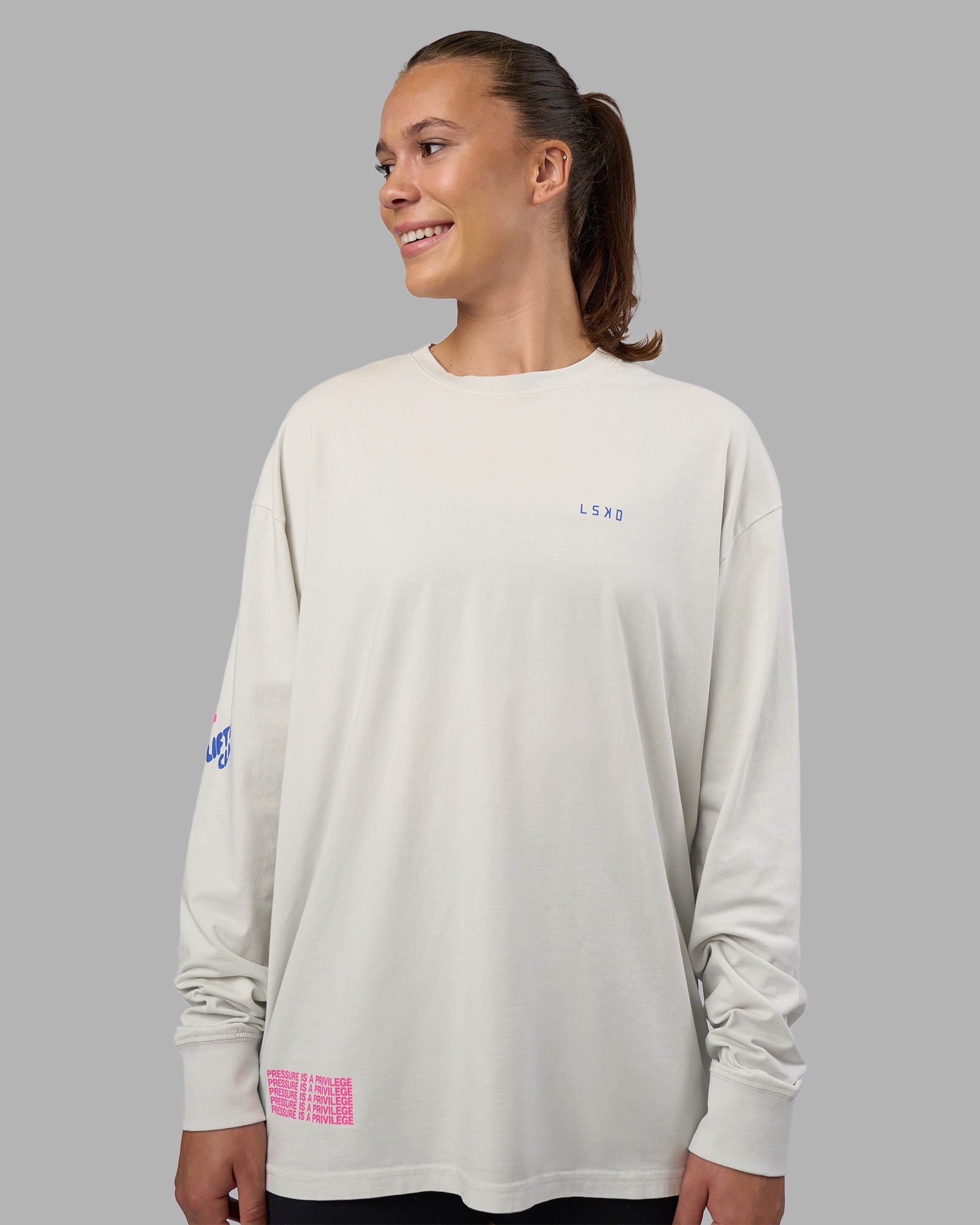 Cali FLXCotton Oversized Long Sleeve Tee - Digital Mist Washed