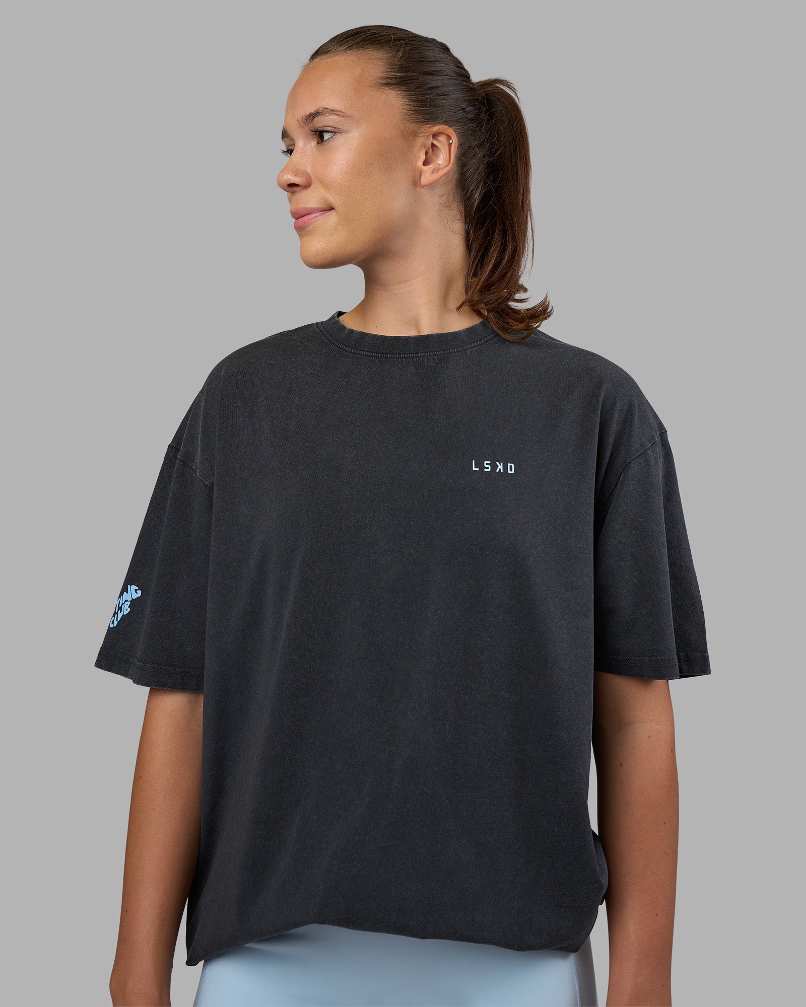 Cali FLXCotton Oversized Tee - Black Washed | LSKD – LSKD US