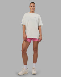 Woman wearing Cali FLXCotton Oversized Tee - Digital Mist Washed | Model:Charlize | Size:XS