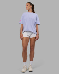 Woman wearing Cali FLXCotton Oversized Tee - Sweet Lavender Washed | Model:Charlize | Size:XS
