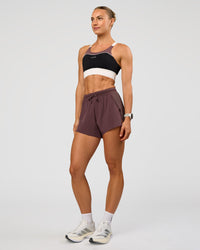 Woman wearing Elevated Accelerate Sports Bra - Black-Multi | Model:Maja | Size:XS | Thumbnail Index: 7