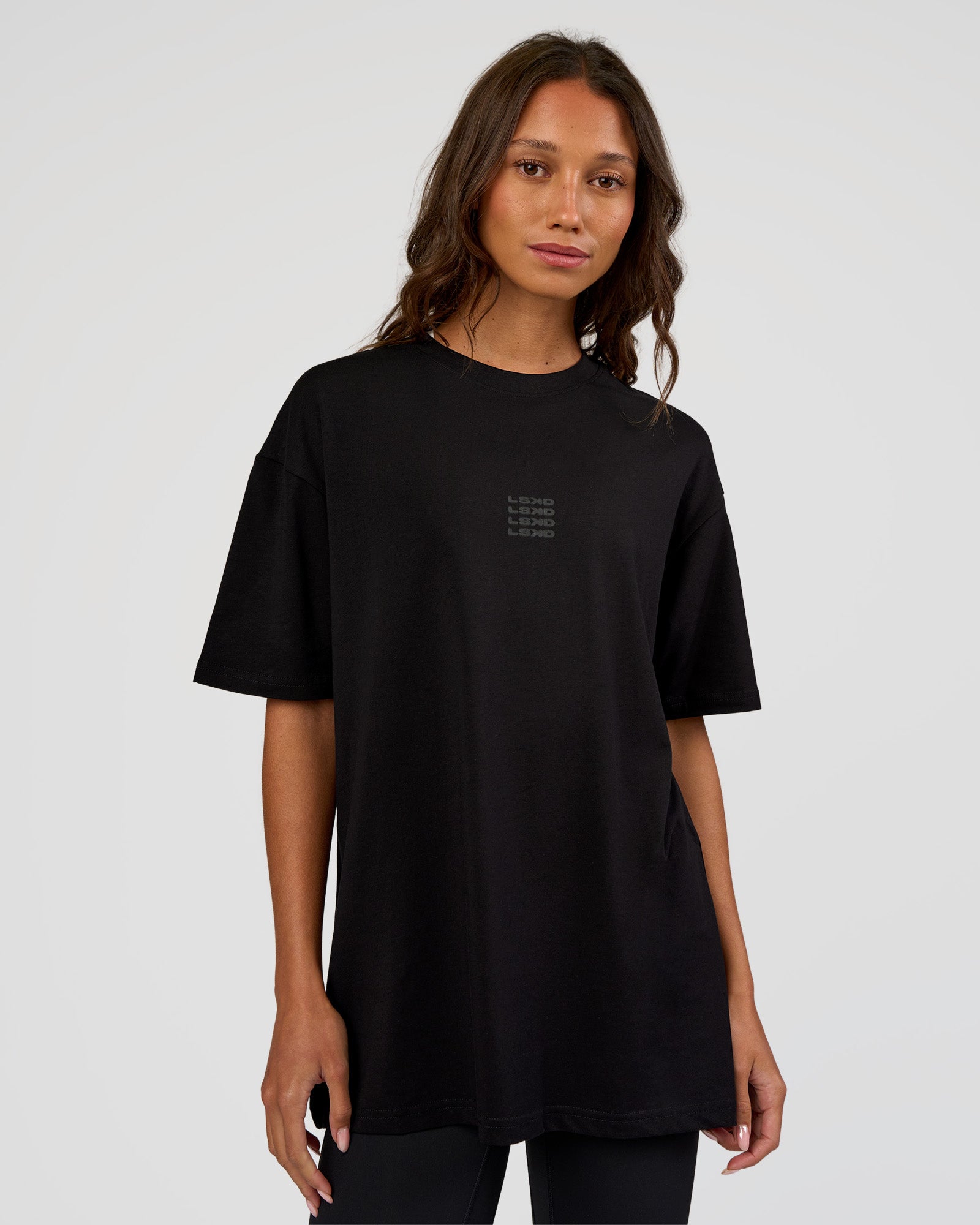 Everyday Elevation FLXCotton Oversized Tee - Black-Black | LSKD