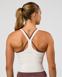 Woman wearing Flame Ribbed Tank - Off White | Model:Maja | Size:XS