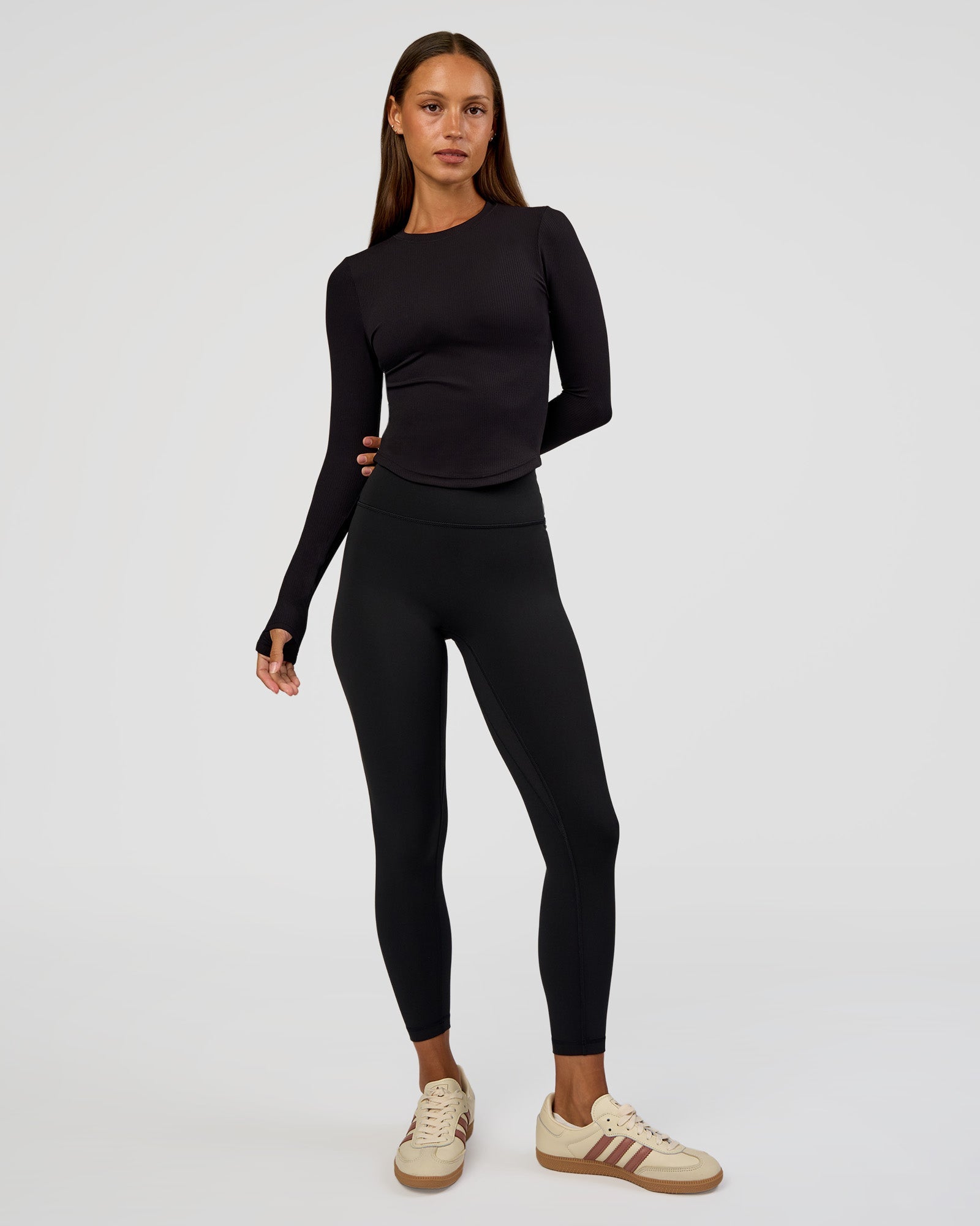 Flow Rib Long Sleeve Tee - Black | LSKD – LSKD US