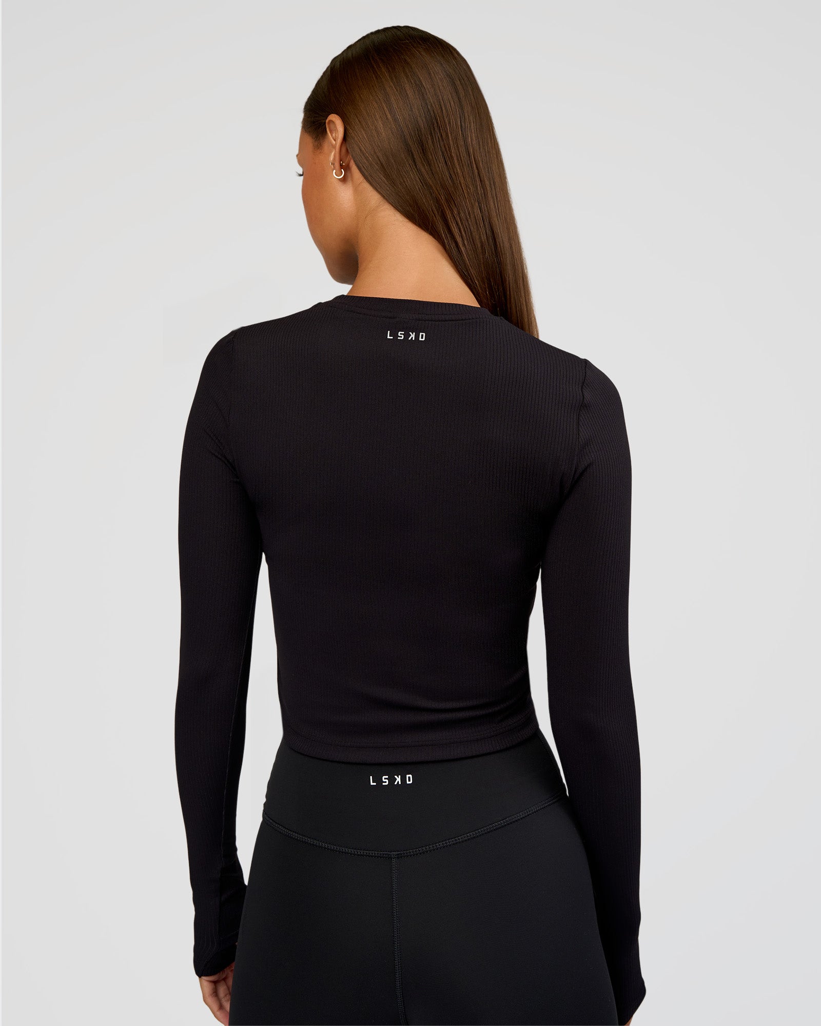 Flow Rib Long Sleeve Tee - Black | LSKD – LSKD US