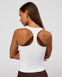 Flow Rib Scoop Neck Tank - White
