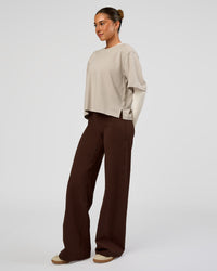 Woman wearing Fusion V-Contour High-Rise Pant - Hot Chocolate | Model:Charli | Size:XS