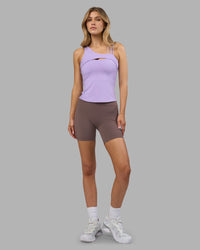Woman wearing Galvanise Splice Shelf Bra Tank - Pale Lilac | Model:Leilani | Size:XS | Thumbnail Index: 5