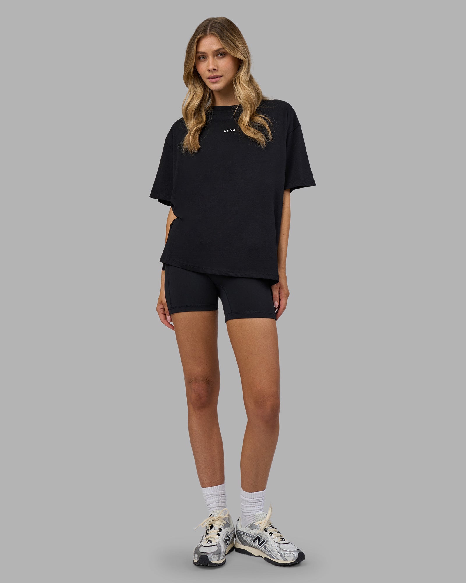 Go-To FLXCotton Oversized Tee - Black-White | LSKD – LSKD US