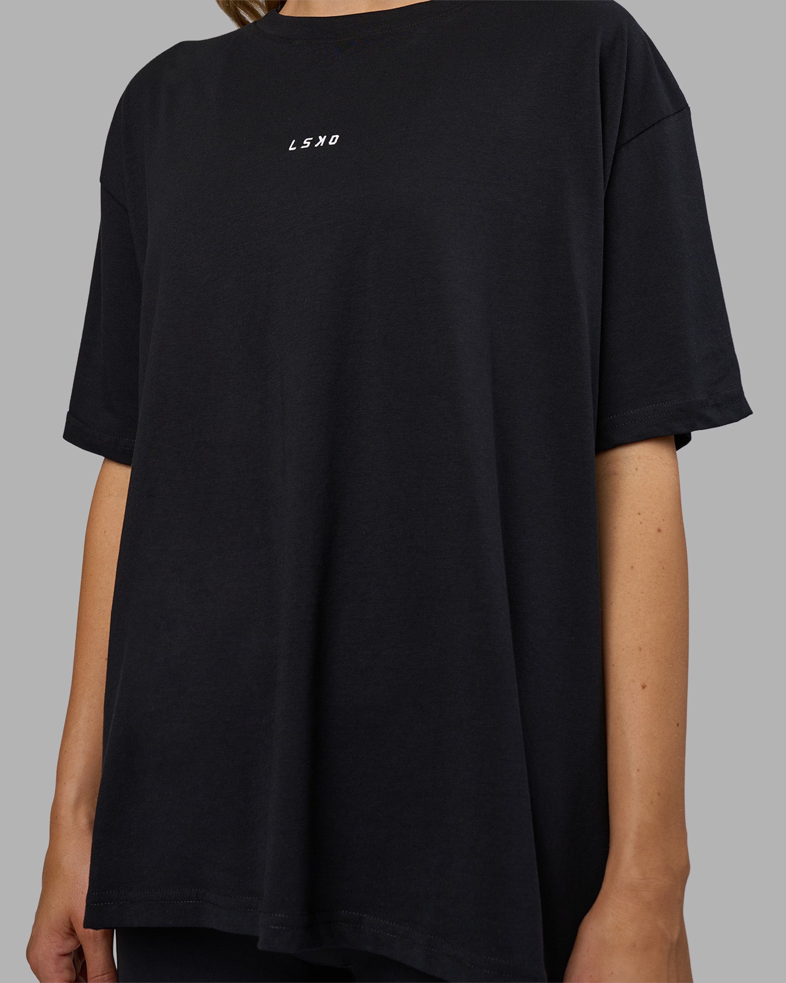 Go-To FLXCotton Oversized Tee - Black-White | LSKD – LSKD US