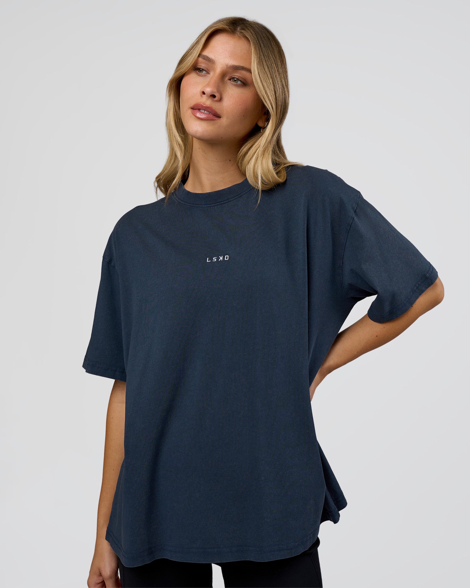 Go-To FLXCotton Oversized Tee - Future Navy Washed | LSKD – LSKD US