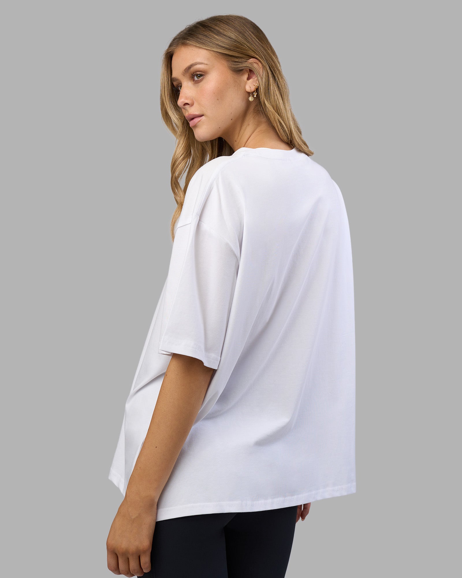 Go-To FLXCotton Oversized Tee - White-Black | LSKD – LSKD US