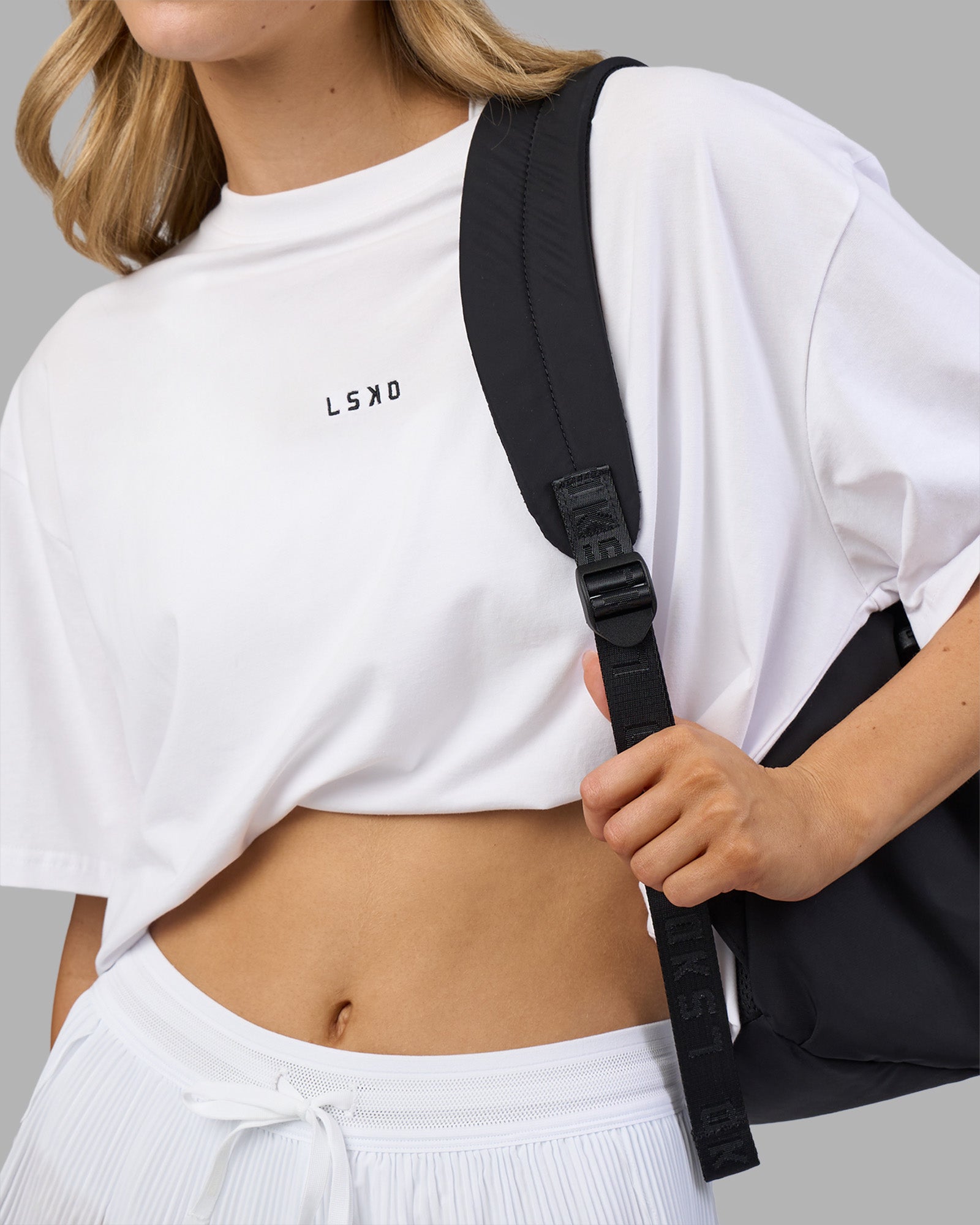 Go-To FLXCotton Oversized Tee - White-Black | LSKD – LSKD US