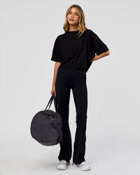 Woman wearing Go-To FLXCotton Skimmer Tee - Black-Black | Model:Leilani | Size:XS | Thumbnail Index: 3