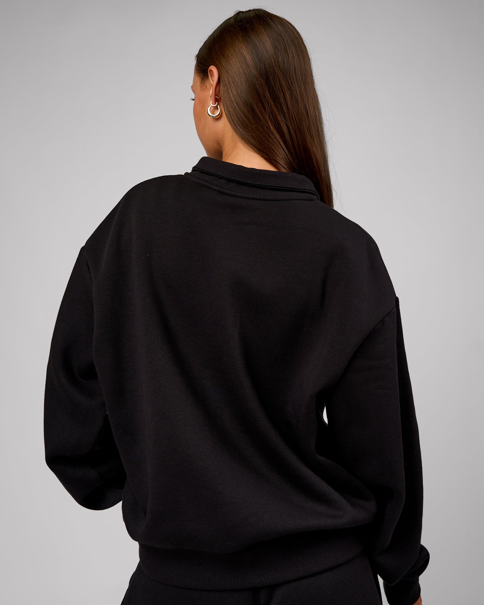 Go-To Oversized Quarter Zip Sweater - Black | LSKD – LSKD US