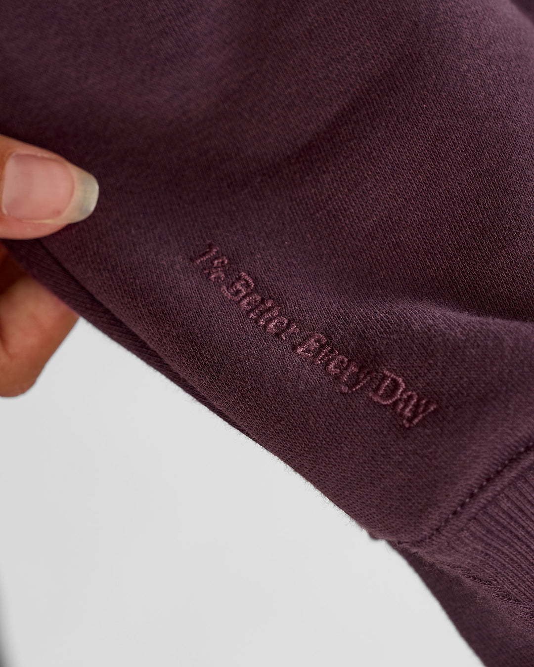 Woman wearing Go-To Oversized Quarter Zip Sweater - Midnight Plum | Model:Brylee | Size:XS - view 4