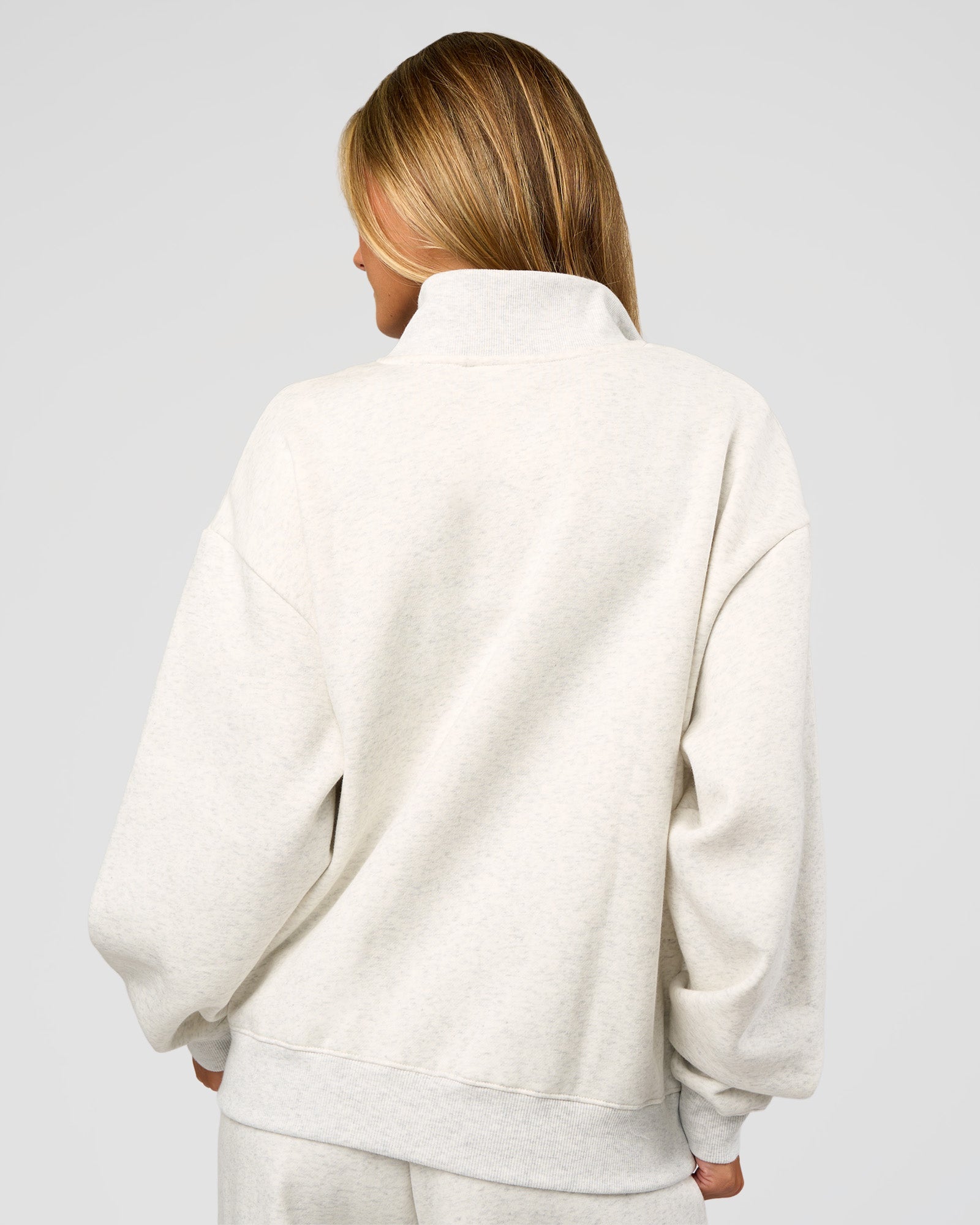 Go-To Oversized Quarter Zip Sweater - Silver Marl | LSKD – LSKD US