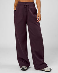Woman wearing Go-To Wide Leg Track Pant - Midnight Plum | Model:Jaimee | Size:XS | Thumbnail Index: 6