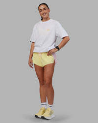 Woman wearing Grace Grove FLXCotton Oversize Tee - White | Model:Grace | Size:XS