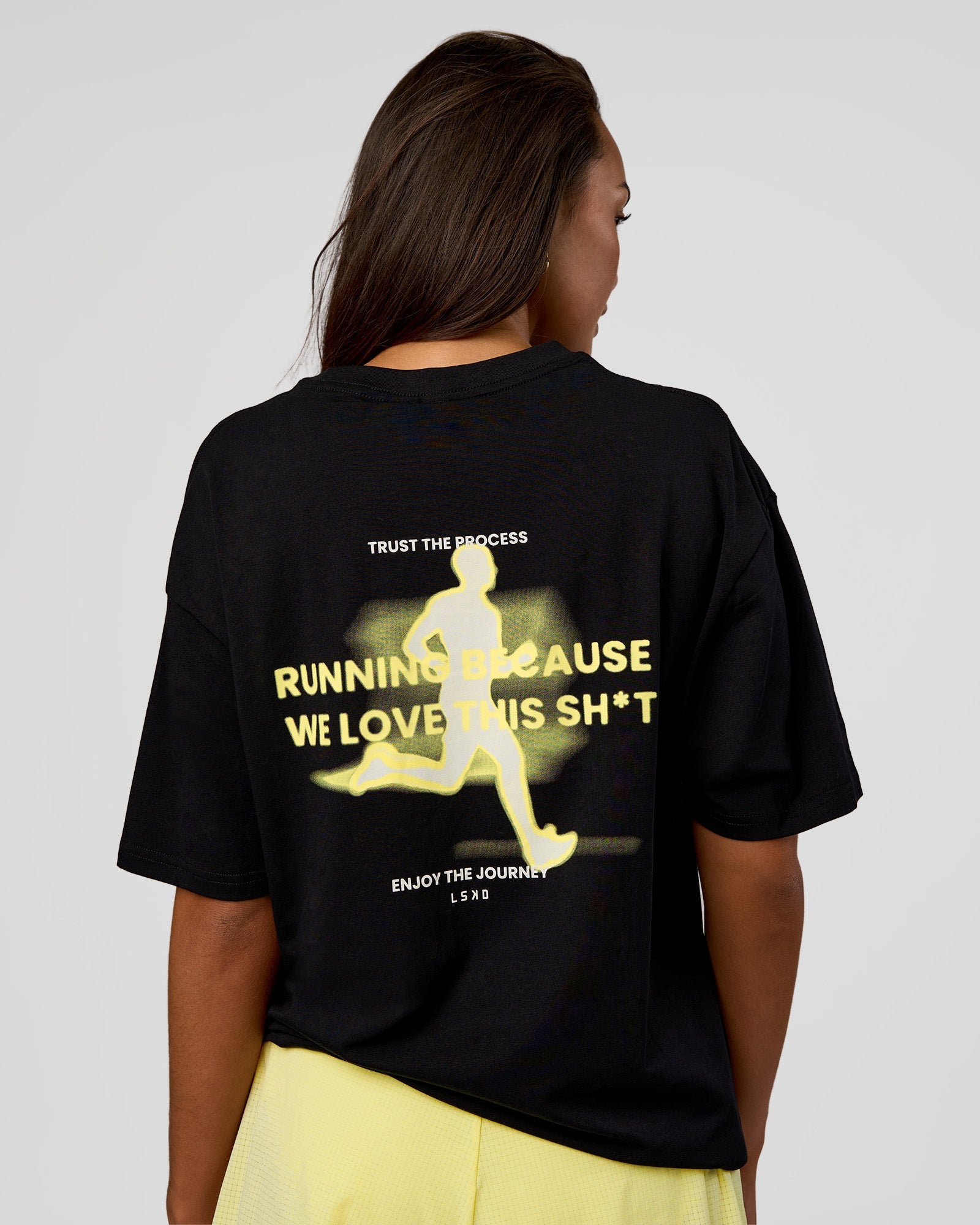 High Run FLXCotton Oversized Tee - Black-Yellow Fizz | LSKD – LSKD US
