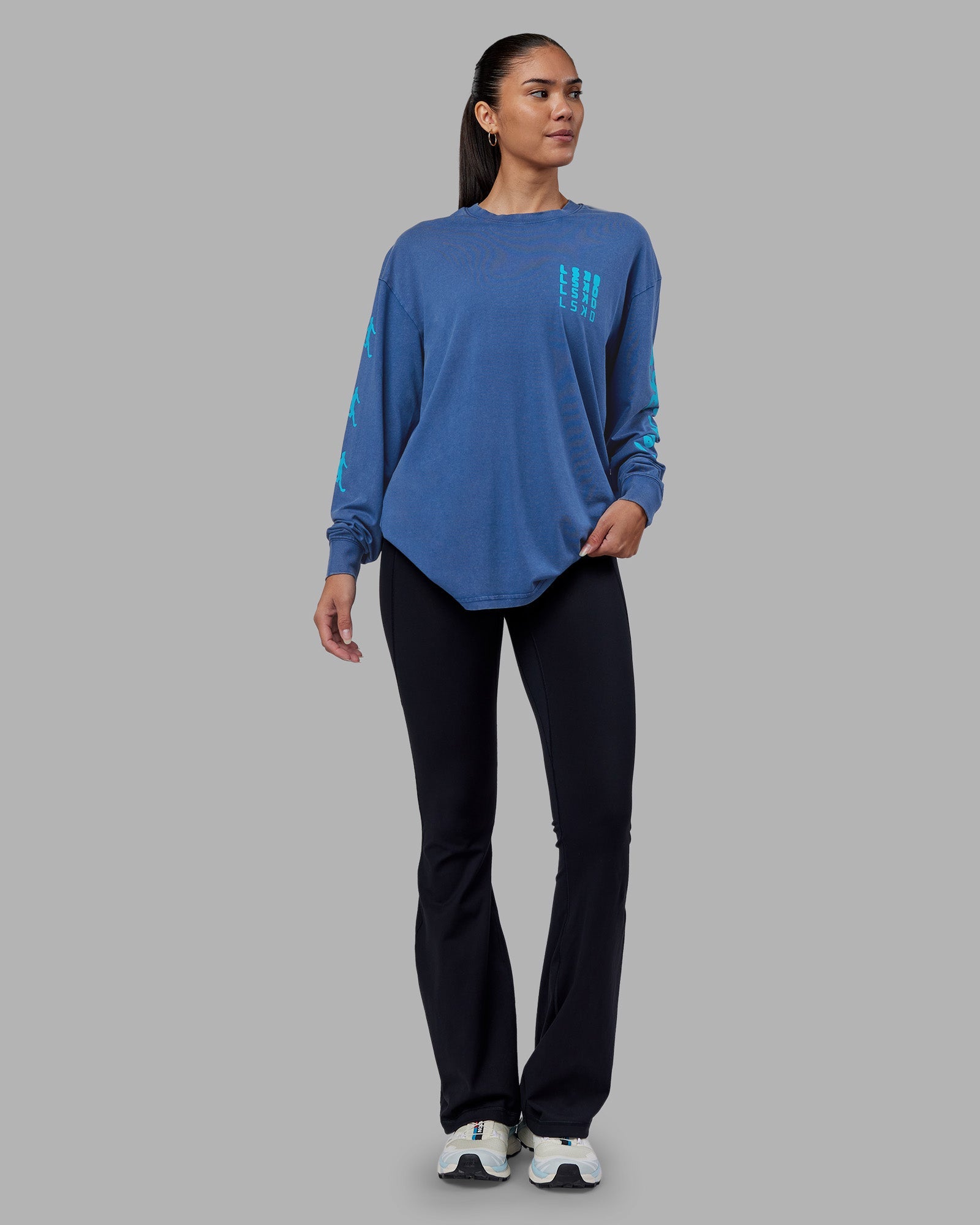 ❋1317❋ Inferno Journey FLXCotton Oversized Long Sleeve Tee - Midnight