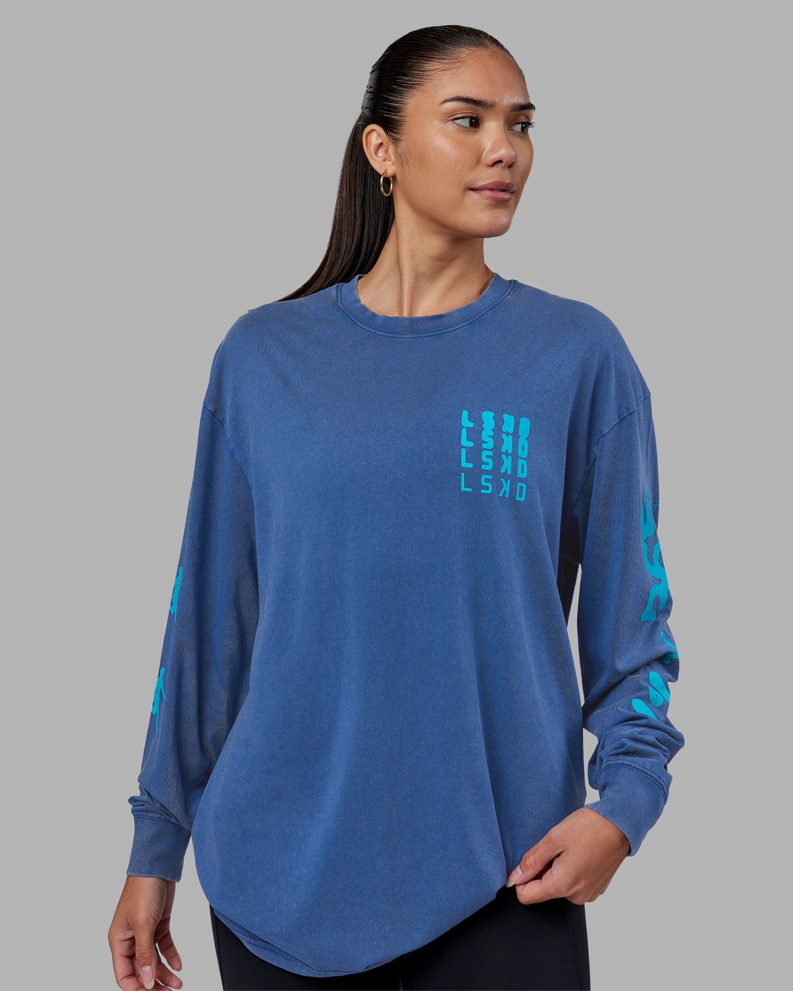 ❋1317❋ Inferno Journey FLXCotton Oversized Long Sleeve Tee - Midnight