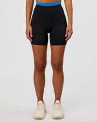 Liberate High-Rise 6" Short Pockets - Black-Palace Blue