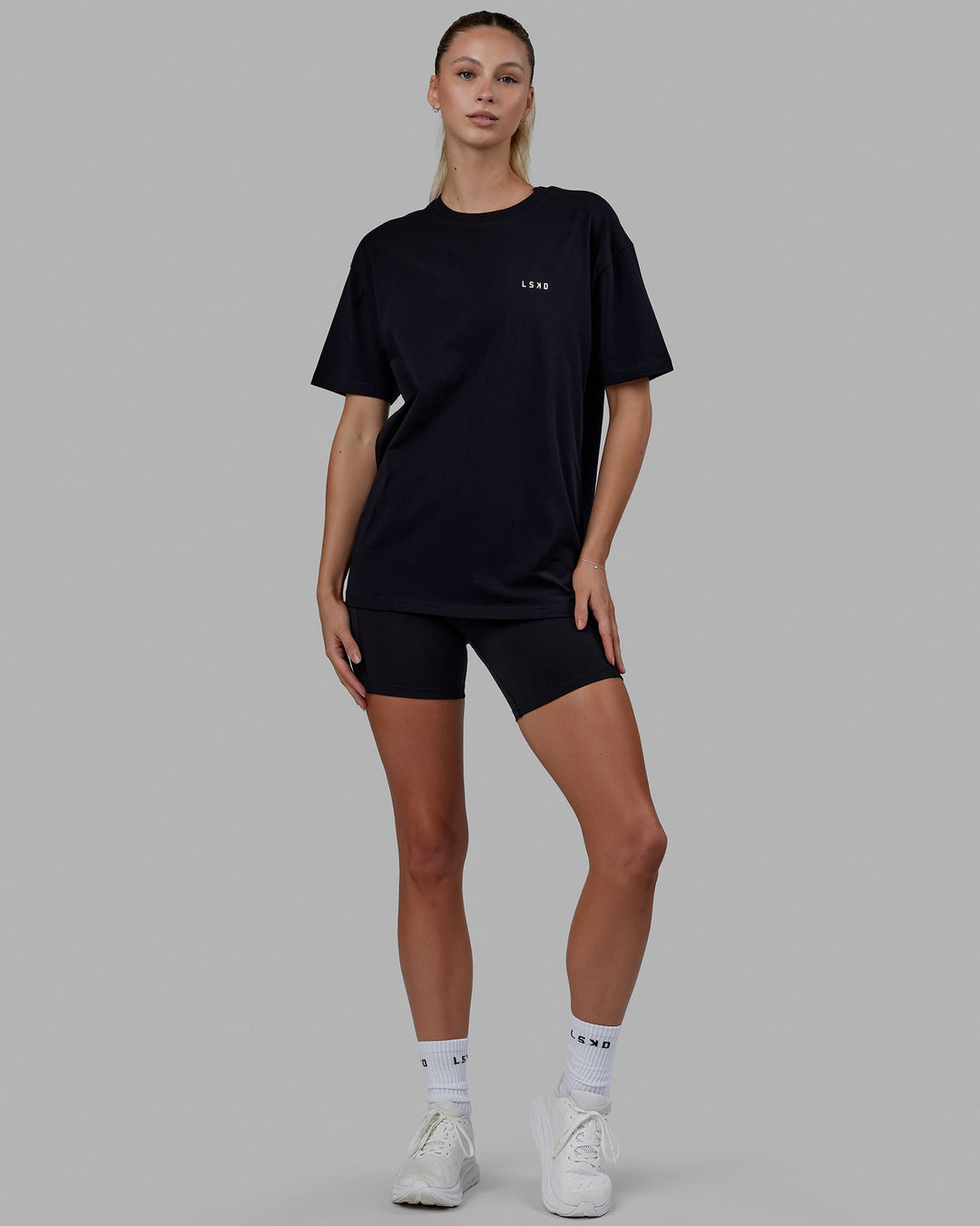 Unisex Lift-Up FLXCotton Tee Oversize - Black-White