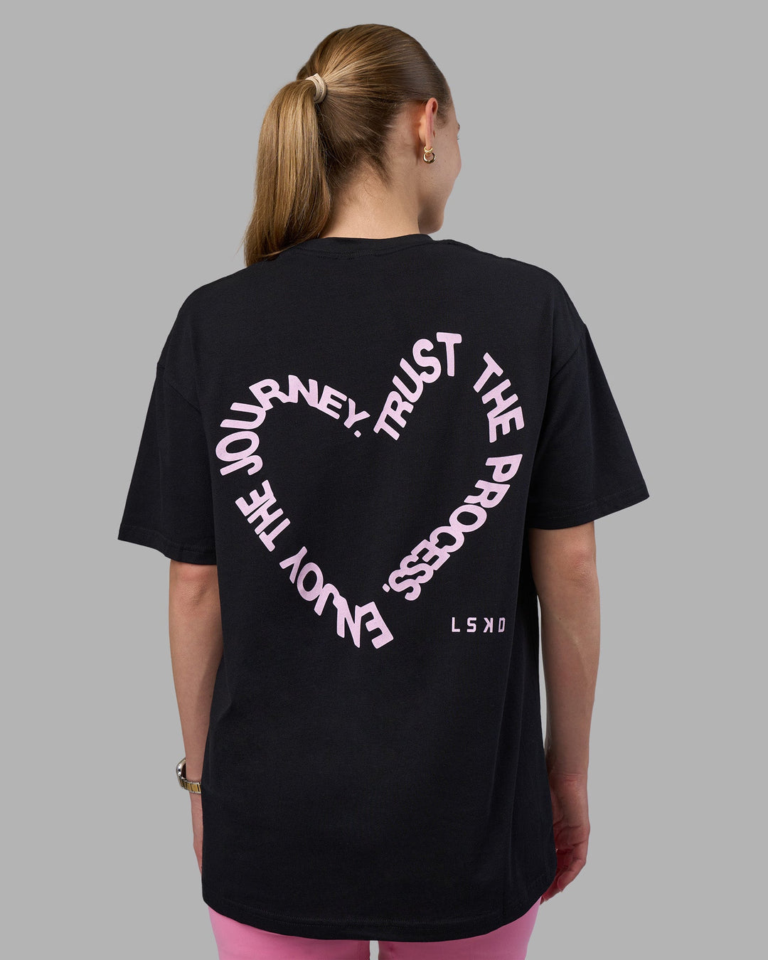 Love The Process FLXCotton Oversize Tee - Black-Bubblegum
