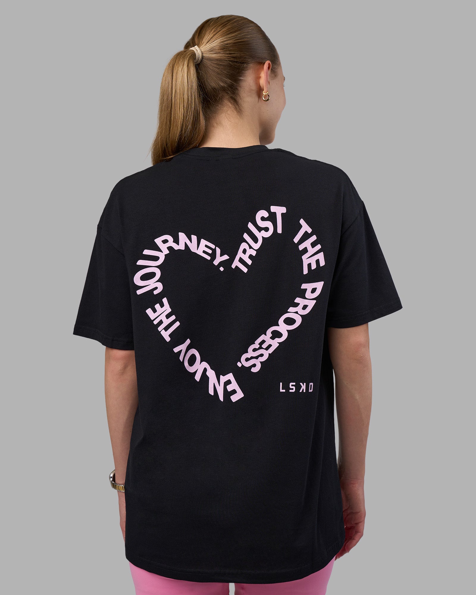 Love The Process FLXCotton Oversize Tee - Black-Bubblegum