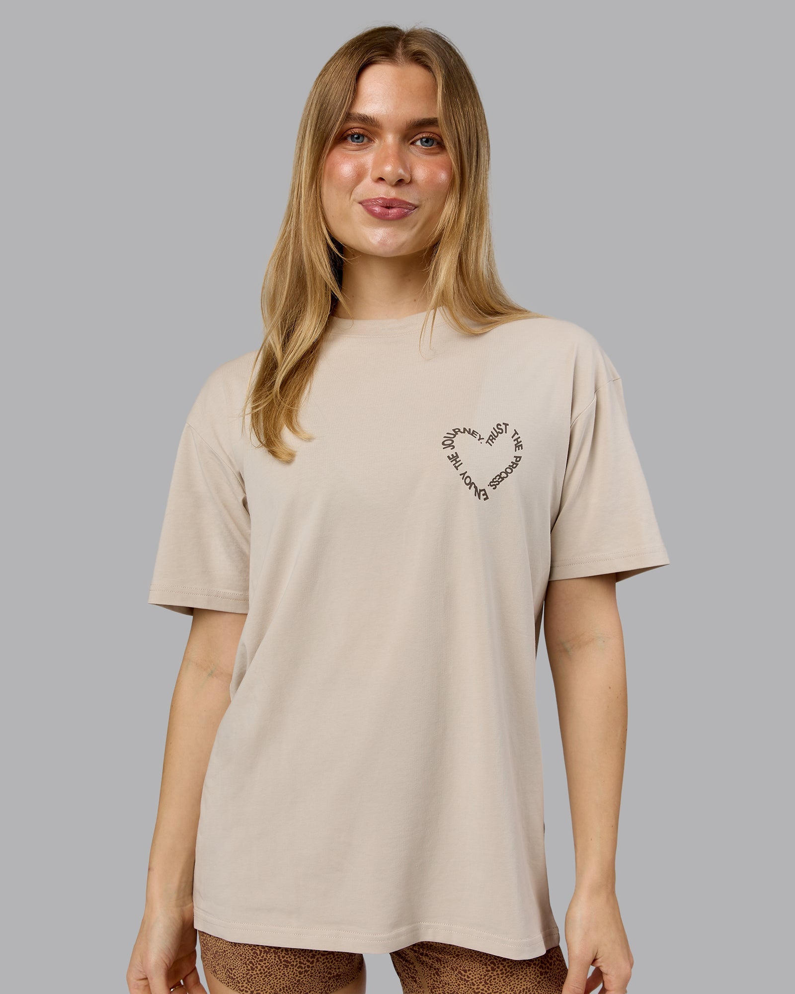 Love The Process FLXCotton Oversize Tee - Shale Beige-Choc | LSKD