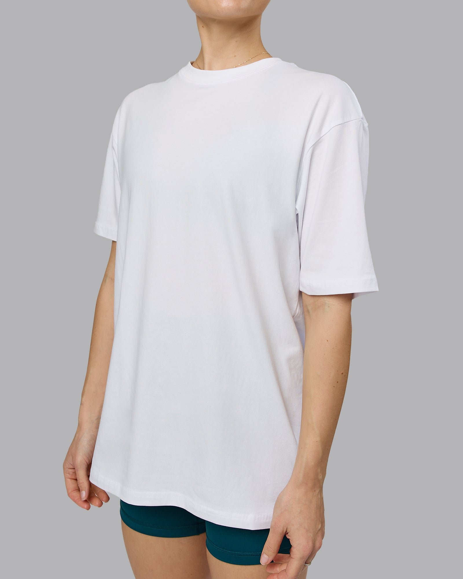 Love The Run FLXCotton Tee Oversize - White-Dark Moss | LSKD – LSKD US