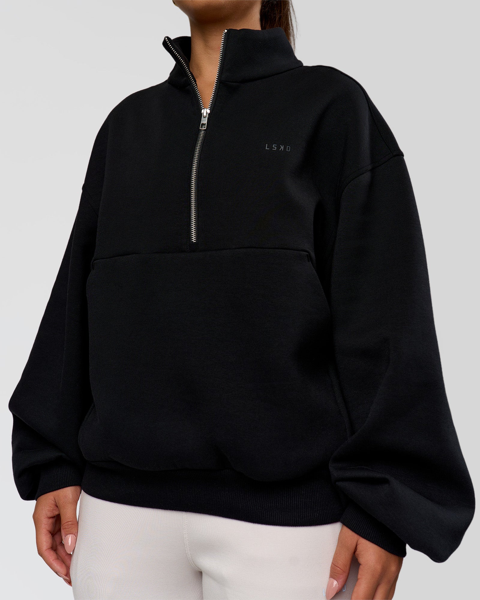 Luxe ZeroCrease Spacer Half Zip - Black | LSKD – LSKD US