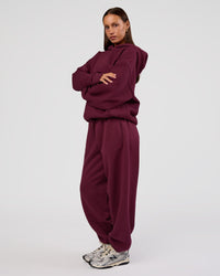 Woman wearing MVP Oversized Hoodie - Cherry Lacquer | Model:Brylee | Size:XS