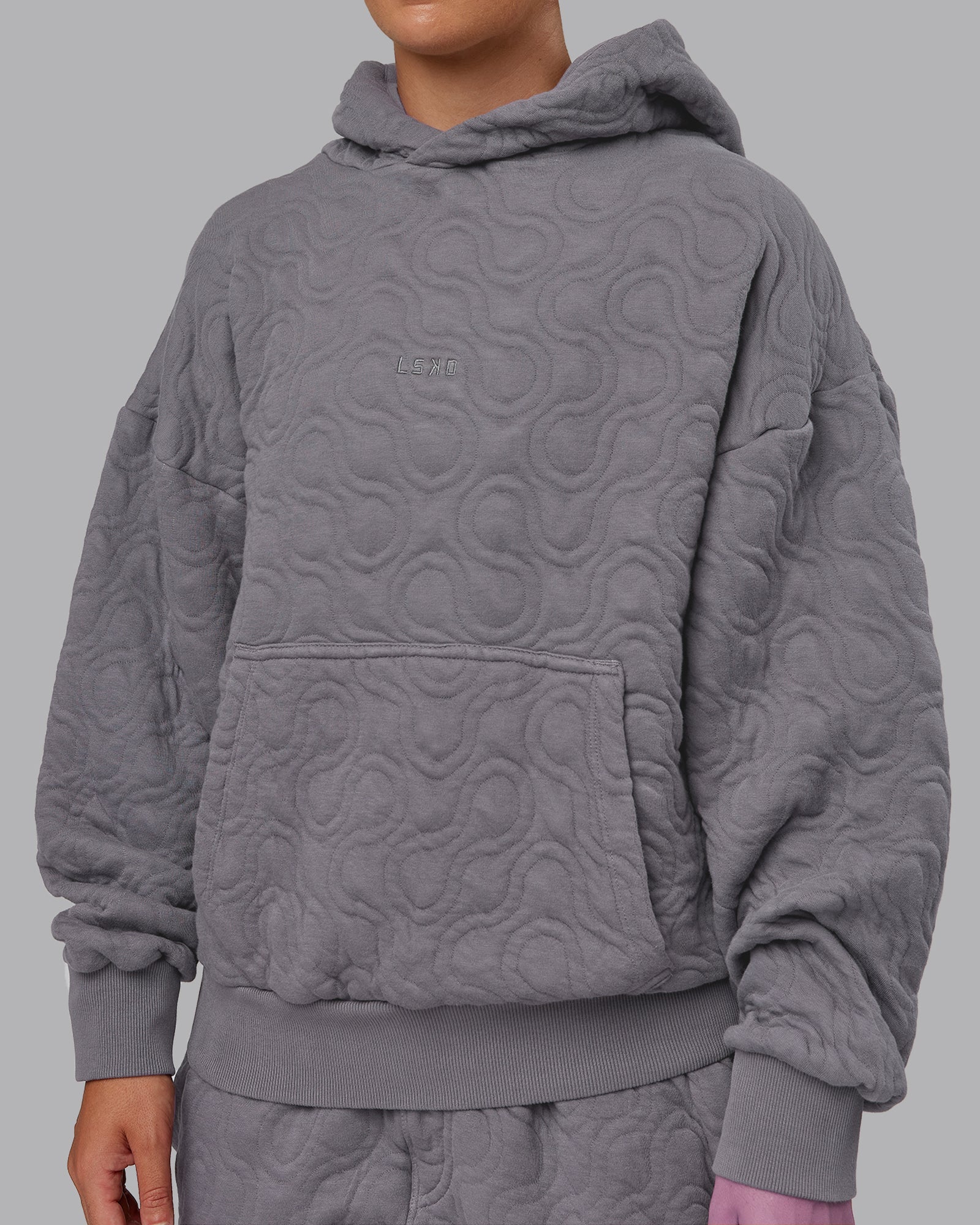 【oan】Quilted Hooded Jumper Quilted Quarter Zip Hoodie – Eclipse