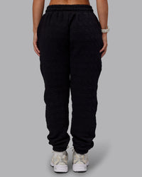 Woman wearing MVP Quilted Track Pant - Black-Geometric | Model:Lyss | SIze:XS