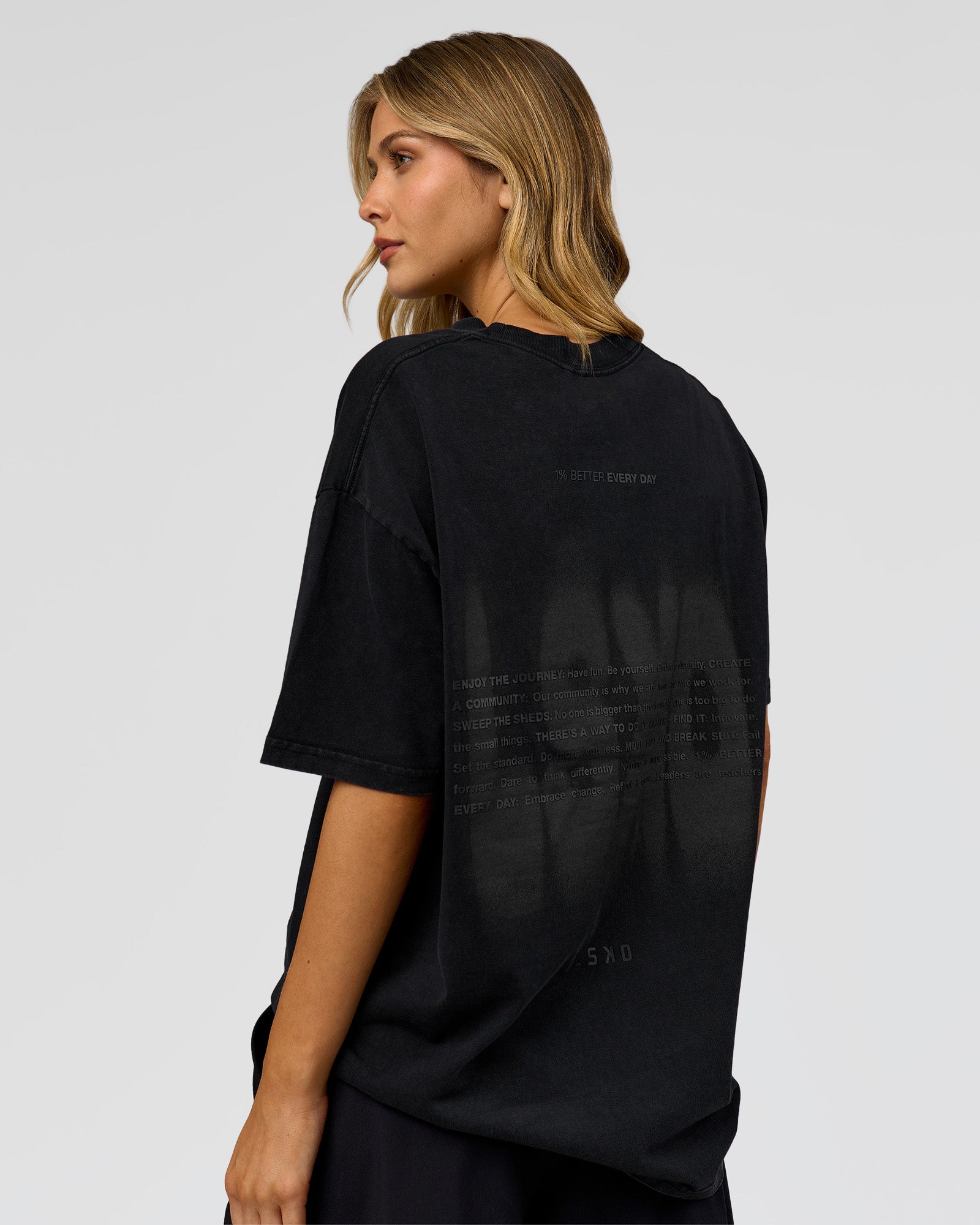 Memory in Motion Heavyweight Oversized Tee - Black Washed | LSKD