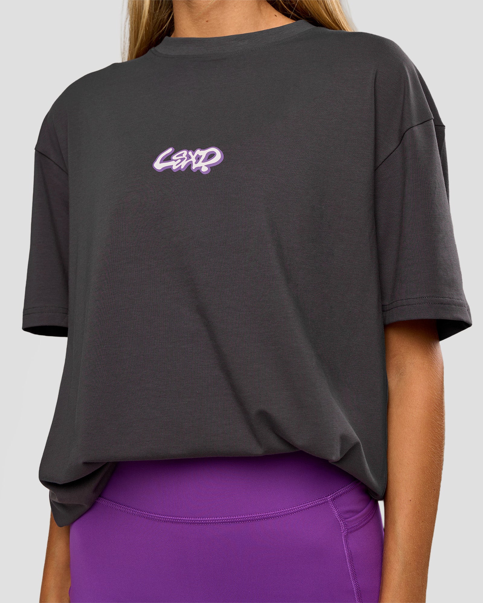 Miami Snatch FLXCotton Oversized Tee - Dark Storm-Marshmallow