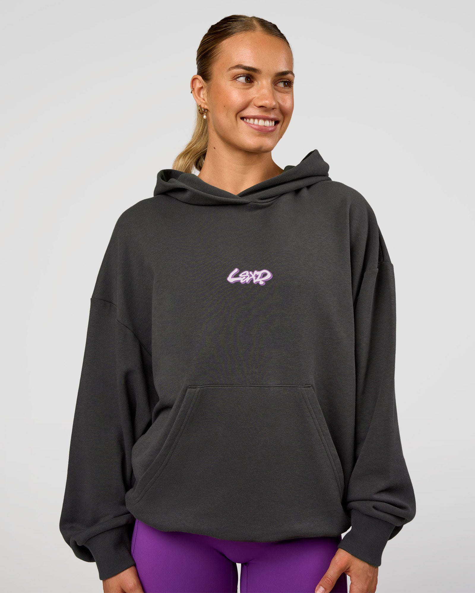 Miami Vibe Oversized Hoodie - Dark Storm-Marshmallow | LSKD – LSKD US