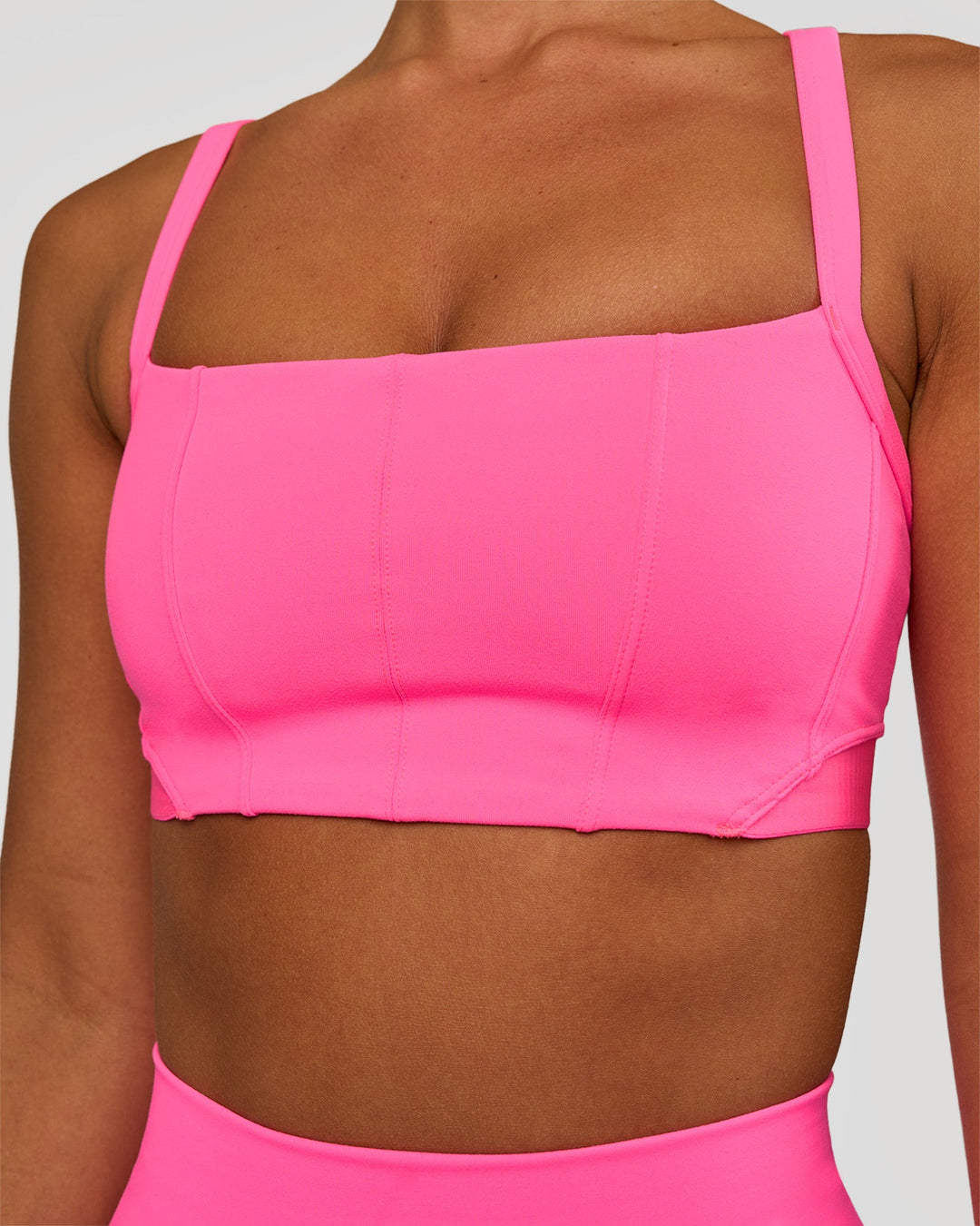 Woman wearing Momentum Corset Sports Bra - Sugar Plum | Model:Brylee | Size:XS