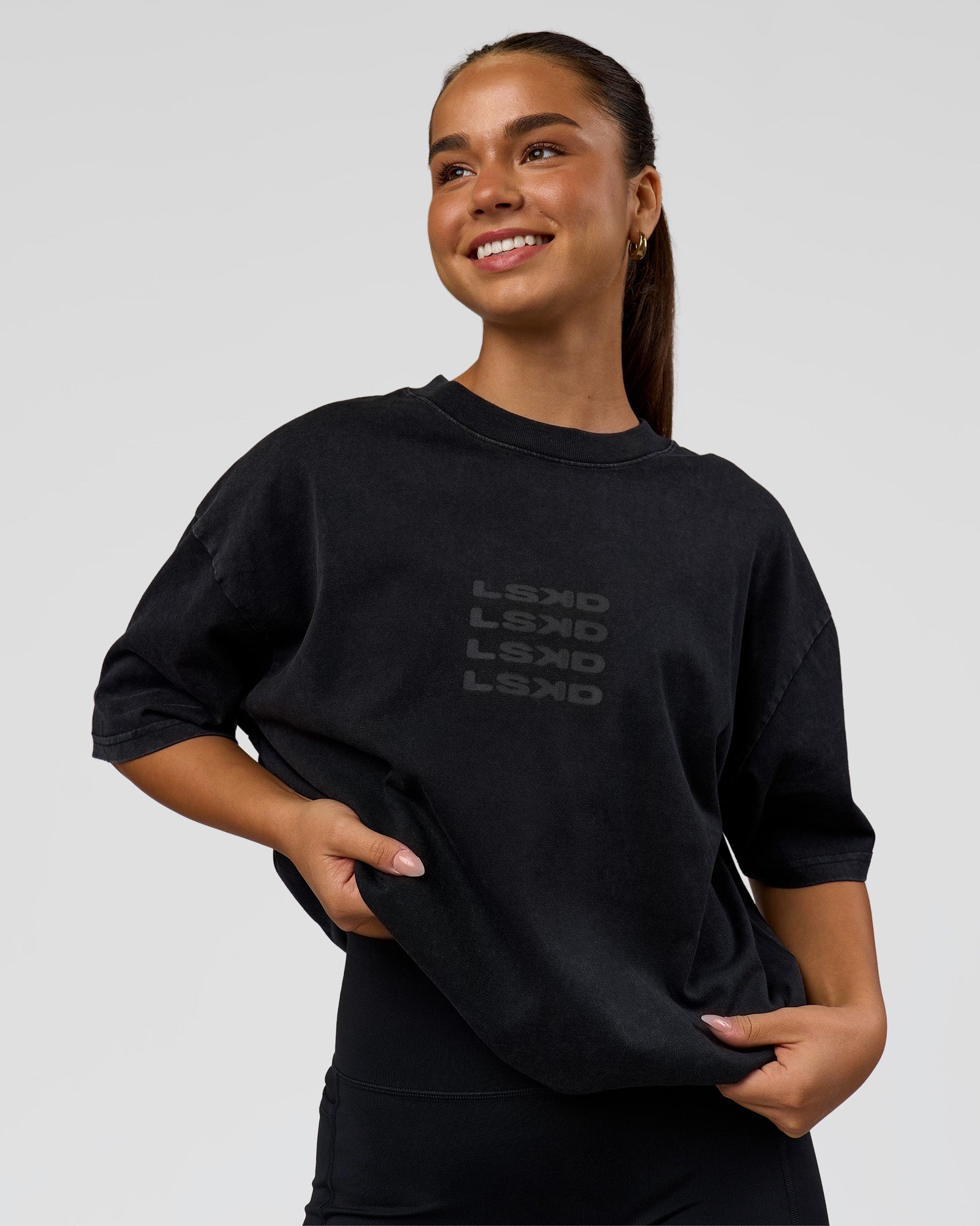 Move Fast Heavyweight Oversized Tee - Black Washed | LSKD – LSKD US