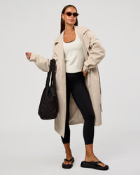 Woman wearing On the Move Trench Coat - Shale Beige | Model:Brylee | Size:XS | Thumbnail Index: 13