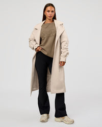 Woman wearing On the Move Trench Coat - Shale Beige | Model:Brylee | Size:XS | Thumbnail Index: 11