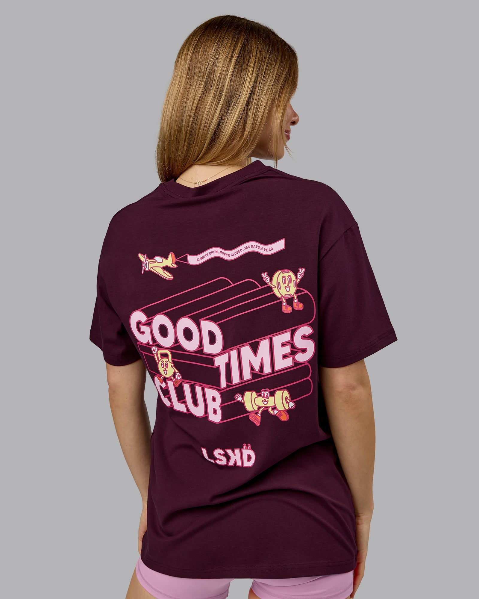 【12月スーパーSALE 15%OFF】 Tee Oversized FLXCotton Perspective - Lacquer-Soft Cherry トップス