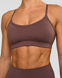 Woman wearing Pinnacle Sports Bra - Cocoa Powder | Model:Maja | Size:XS | Thumbnail Index: 7