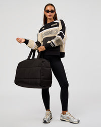 Woman wearing Power Sweater - Black-Shale Beige | Model:Brylee | Size:XS | Thumbnail Index: 7