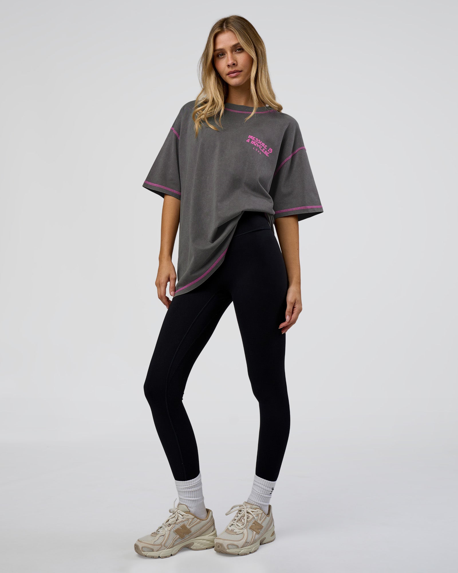 Pressure is Privilege Oversized Tee - Dark Storm Washed-Ultra