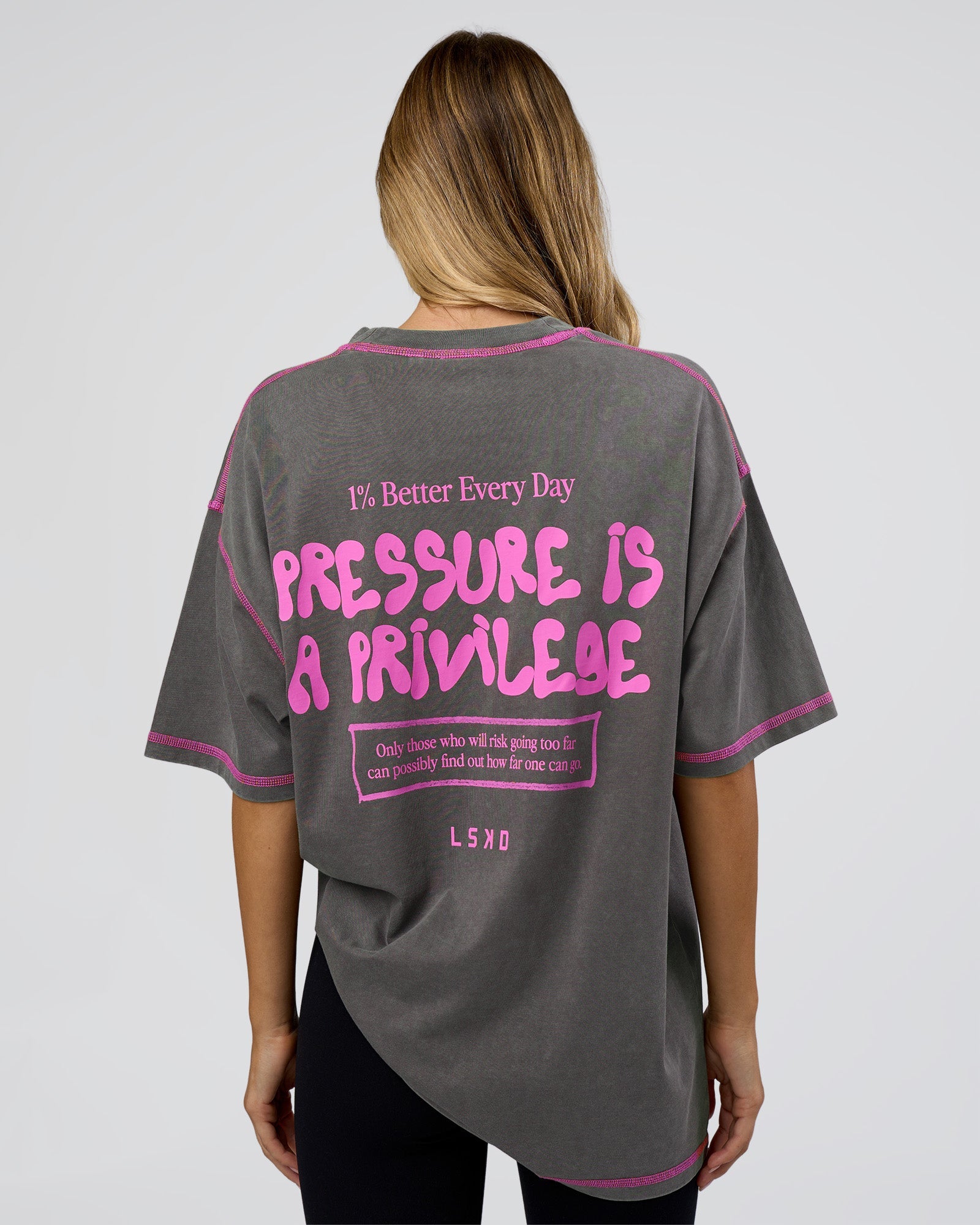 Pressure is Privilege Oversized Tee - Dark Storm Washed-Ultra