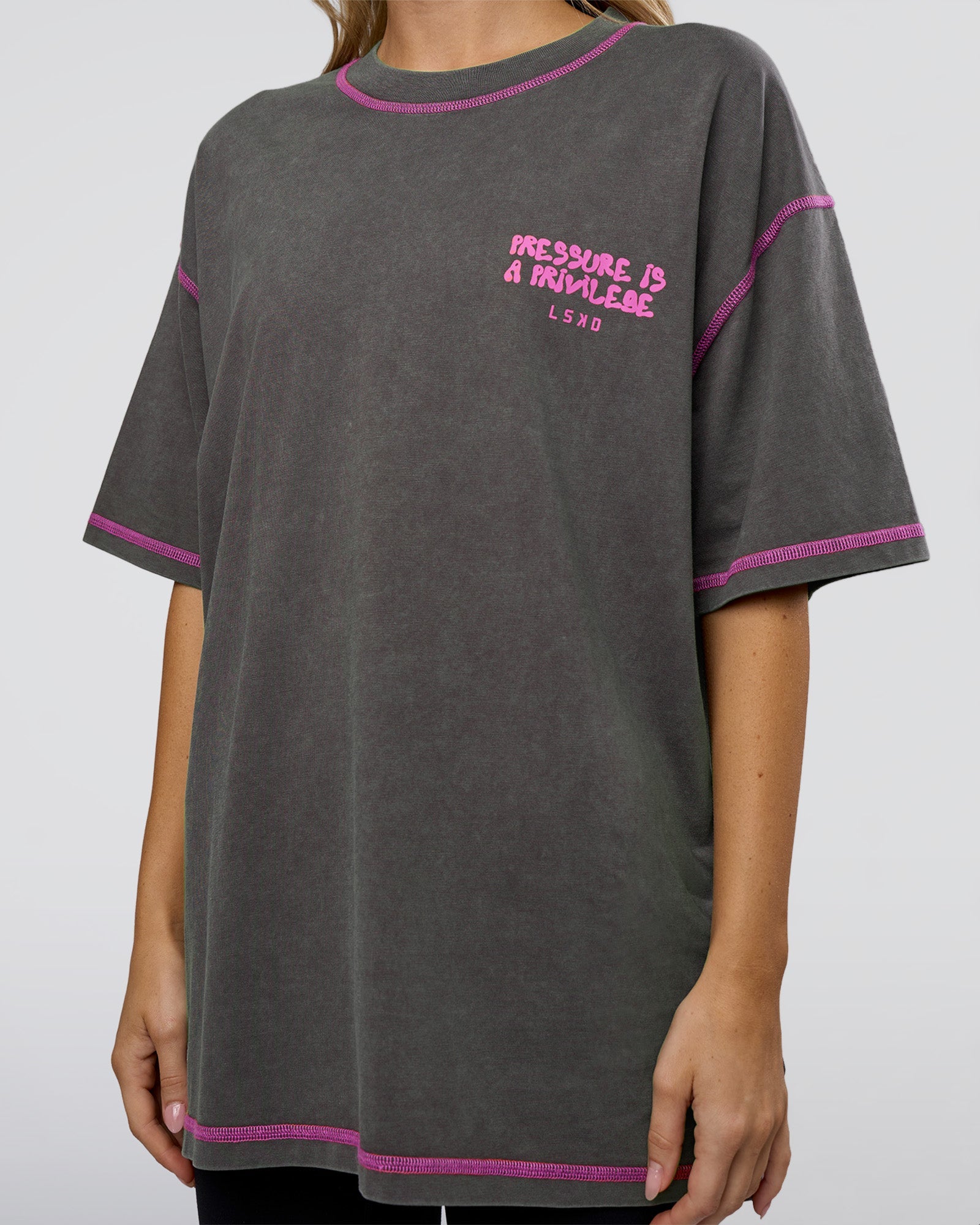 Pressure is Privilege Oversized Tee - Dark Storm Washed-Ultra