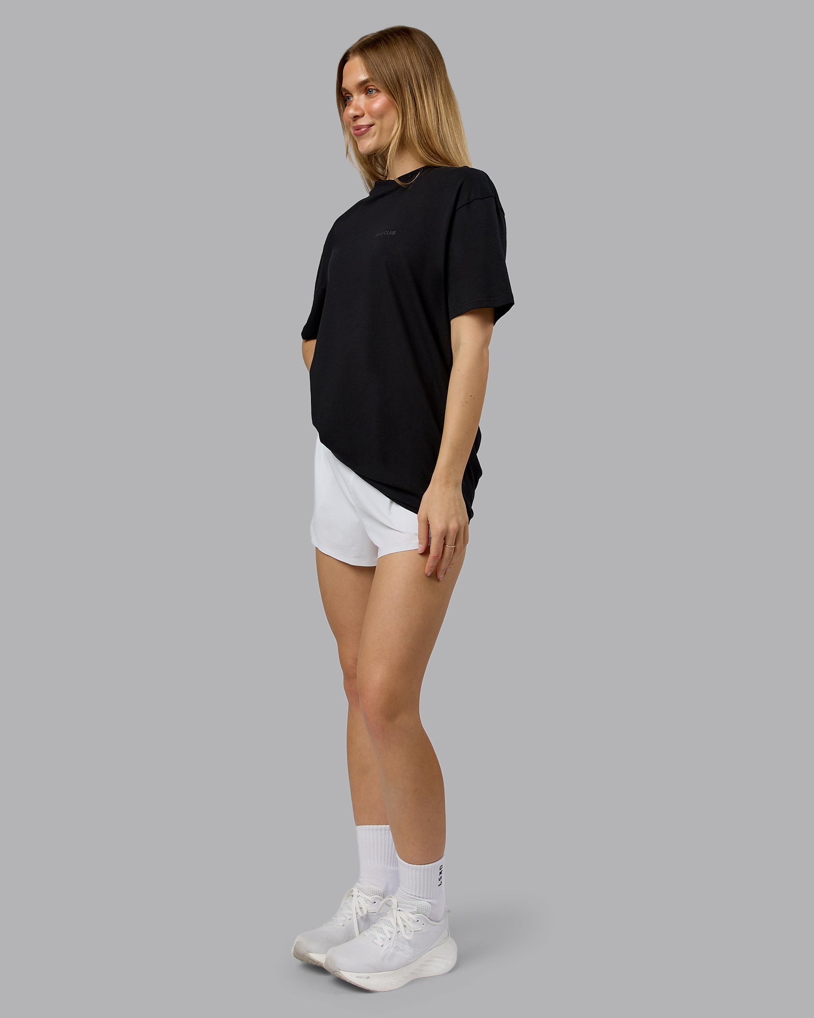 Unisex RUN CLUB FLXCotton Tee Oversize - Black-Reflective | LSKD
